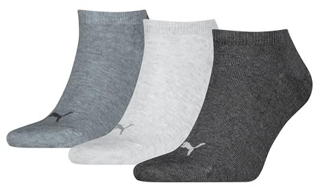 PUMA SNEAKER PLAIN 3P, Calzini, Unisex - Adulto, Anthraci/l Mel Grey/m Mel Grey - New, 35-38