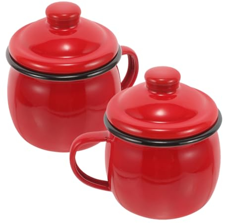 PRETYZOOM 2piezas Taza De Café De Taza De Esmalte Retro para y Bebidas para Microondas y Lavavajillas Capacidad para Casa y