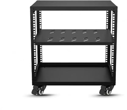 GUAWJRZDP Hi Fi Regal Aus Metall, Hi Fi Rack Mit Höhenverstellbarem Regal, Offener, Beweglicher Audio Rack Hi Fi Regal, Record Player Stand for Entertainment-Stereo, Einfache Installation(H55.1cm/21.6