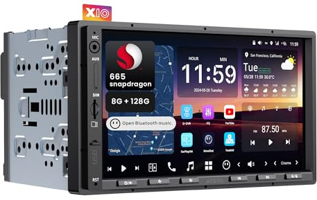ATOTOZONE X10 7inch Android Double Din Car Stereo, 8G+128G, AI Assistant Head Unit, 4G LTE, Wireless Carplay & Android Auto,Dual Bluetooth, 7.1.2 CH Audio,HDMI IN, 36B-EQ, 2-Cam DVR Ready, X10G2A7E