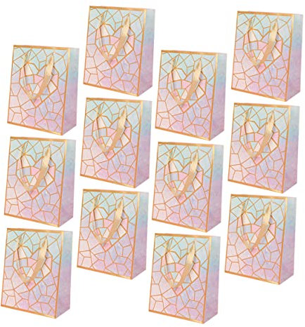 minkissy 12st Geschenktasche Geschenktüte Mittel Muttertagstasche Goodie-bags Zum Geburtstag Mittlere Taschen Geschenktüten Mittel Partyzubehör Mittelgroße Geschenktüten Mit Griffen Papier