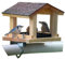 STAFECO Vogelfutterhaus Vogelhaus für Balkon wetterfest Futterhaus Handarbeit Gartenvögel im Garten Balkonhalterung mit Einer Größe von 30 bis 60 mm (Natural Balkongeländer)