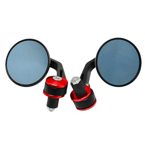 Motorradspiegel Für Vespa Für Piaggio Für GT Für GTV Für GTS Für LTS Für LX Für LXV 50 125 250 300 300ie Motorradzubehör Aluminium 360 ° Rückspiegel Motorrad Spiegel(Red)