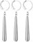 JewelryWe Zorro Ohrringe Herren 3er Set: Silber Edelstahl Roronoa Zoro Creolen Huggie Ohrringe Clip On Hängende Ohrringe One Piece Lorenor Zorro Cosplay Anime Liebhaber Fans Schmuck