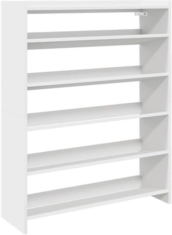 vidaXL Schuhregal Weiß 80x25x100 cm Holzwerkstoff, Schuhschrank, Schuhaufbewahrung, Schuhe Organizer, Schuhe Aufbewahrung, Schrank Schuhe
