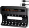 BOANV 8 Slots Chargeur Piles Rechargeable Charge Rapide pour AA AAA Rechargeable avec Port USB-C (8 Slots Chargeur)