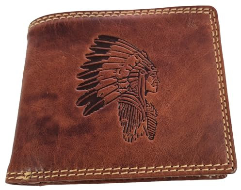 Einkaufszauber Echt Leder Western Geldbeutel Indianer