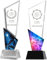 Trofeo de cristal personalizado Grabado personalizado con texto y logotipo Placa de cristal personalizada para el empleado del año Eventos personalizados Reconocimiento Jubilación (Cielo estrellado)