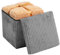 AKH HOUSEWARE 76 x 38cm Ottoman Storage Box with Lid Foot Bedside Stool for Bed Room, Living Room Furniture Velvet Storage Bench Toy Storage Box Ottoman Stool Seat (Gray, 38x38x38)