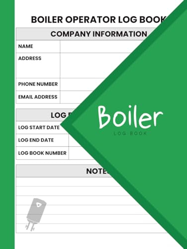 Boiler Log Book: 8.5x11 inches , 110 Pages