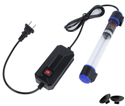 9W UVC Aquarium Light for Fish Tank and Pond – Quartz Tube Waterproof UV Lamp, Water Clarifier for Clearer Water