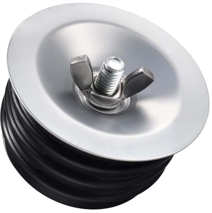 LEONTOOL 3 Inch Sewer Cleanout Cap Mechanical Test Plug Expansion Drain Stopper with Wing Nut, Rubber Sewer Drain Cover End of Pipe Gripper Mechanical Plug Suitable for Most Pipes Sink Pools