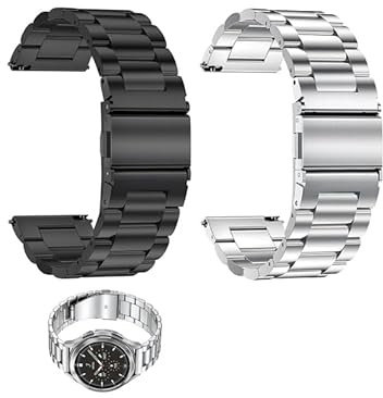YTAXYZWR Correa de reloj 22mm inoxidable ajustable para hombre y mujer, correa metálica de repuesto con cierre desplegable para smartwatch y reloj clásico