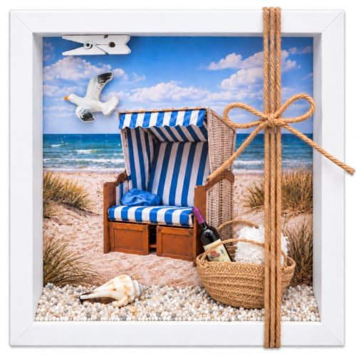 Geldgeschenk Verpackung Nordsee Ostsee Strandkorb Blau Weiß Belgien Niederlande Dänemark Frankreich Urlaub Reise