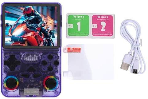 TianfuSpanda Gameboy Console di gioco portatile retrò, schermo da 3,5  Oltre 30000 giochi, scheda da 64G, console di gioco portatile nostalgica per i viaggi
