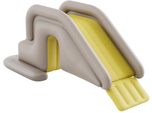 Aufblasbare Poolrutsche, Schwimmbadrutsche mit breiter, mit Wasser befüllbarer Basis – einfache Einrichtung und Lagerung, PVC für drinnen und draußen, für Kinder Erwachsene (Khaki, mit Fußpumpe