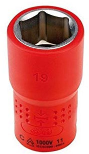 Alyco 190317 - Llave de vaso aislada 1000V VDE EN-60900 de 1/2 17 mm