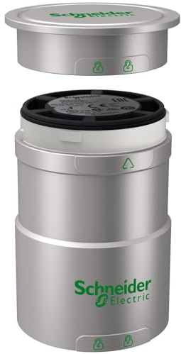 Schneider Electric Base unit with top cover for modular tower lights, silver, Ø60, 24 V AC/DC