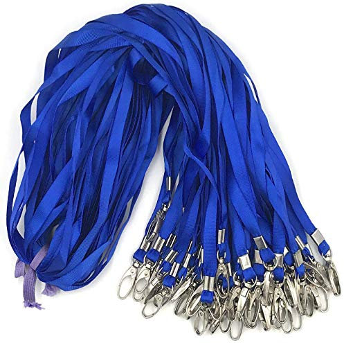 Beebel Blue Lanyards Schlüsselband mit Ausweisclip, 45,7 cm, 50 Stück