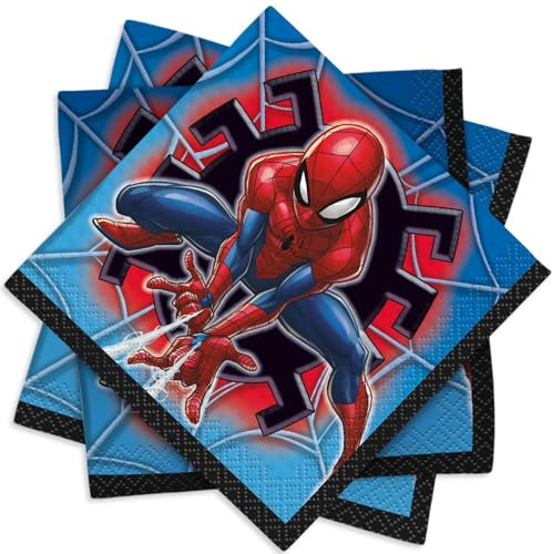 Unique Spiderman Beverage Napkins [16 Per Pack]