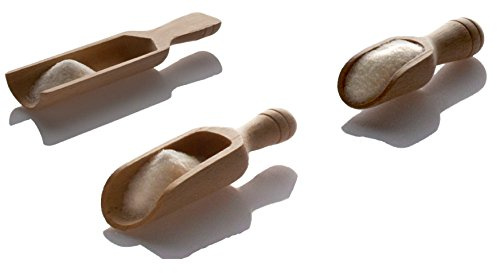 LARES Gewürzschaufel/Gewürzlöffel/Füllschaufel - aus Buchenholz - 3er Set (7cm, 11cm, 13cm) - Made in Germany