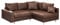 Riess Ambiente Ecksofa Kent 220cm braun Federkern inkl. Hocker und Kissen Sofa Couch Ottomane beidseitig aufbaubar