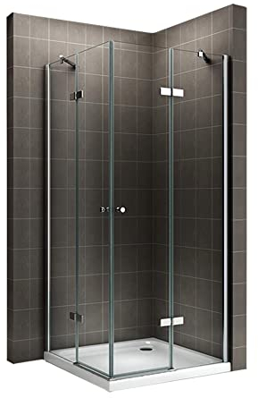 i-flair Duschkabine ALICE mit Eckeinstieg 80x80 cm Höhe: 180cm, Eckduschkabine aus durchsichtigem 6mm NANO ESG Sicherheitsglas - DK19