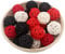 ALLHEARTDESIRES 15 PCS Red Black White Decorative Wicker Rattan Balls for Vase Bowl Filler, Red Living Room Bathroom Decor, Christmas Tree Ornaments Home Patio Garden Hanging Decor