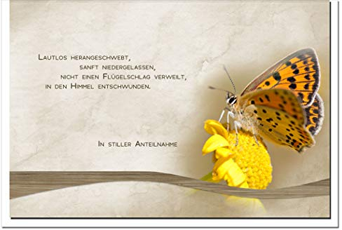 metALUm Trauerkarte GEDENKEN | Schmetterling 1201096
