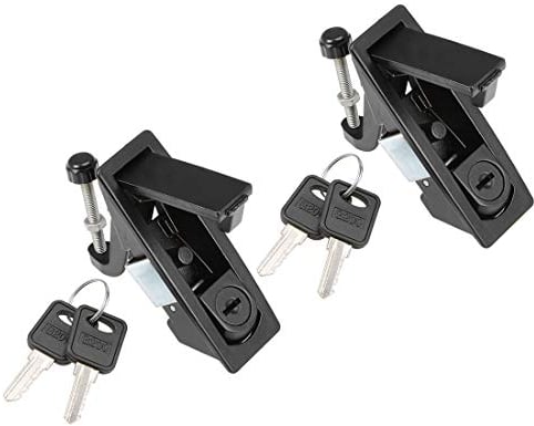 sourcing map Électrique Coffret Panneau Came Serrure Bouton Poussoir Apparaitre Porte Serrure avec Clé Noir 606-1 2Pcs