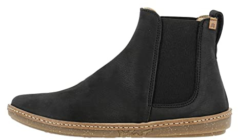 El Naturalista Mujer Botas Chelsea CORAL, señora Botines,plantilla desmontable,botín,bota de deslizamiento,plano,botas,BLACK,42 EU / 8.5 UK