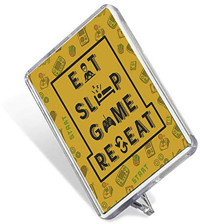 Eat sleep game repeat Inspired Gamer Gift Video Games Player Gaming Pro Enthusiast Funny Fridge Magnet.