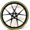 Felgenrandaufkleber Felgenrand Stripes Breite 7mm Neon mit Montagetool 16 17 18 19 Zoll Zubehör für Auto Motorrad Felgen Aufkleber (Neon Gelb)