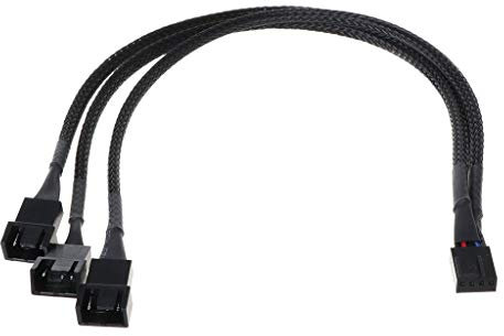 luosh 30CM 4Pin à 3 Voies Y Splitter Cable Fan 4 Pin to 3x4Pin / 3Pin Câble d'extension pour PC Ordinateur Portable Accessoires