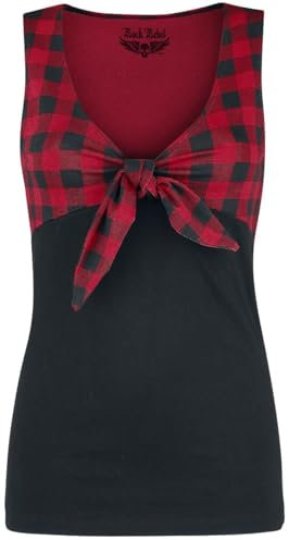 Rock Rebel by EMP Damen rot-schwarzes Top im 50s Rockabilly-Style L