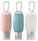 Voarge Portable Empty Silicone Bottles, Silicone Refillable Travel Bottles with Carabiner for Travel, Outdoor Activities, School, Pack of 3, Multicoloured, 60 ml