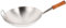 Yardwe Stainless Steel Wok Pan Pow Wok Stir Fry Pans Chinese Cooking Pan with Wooden Handle for Home Professional Cooking Outdoor 32CM