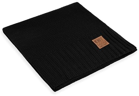 KNIT FACTORY - Lynn Plaid - Schwarz - 160x130 cm