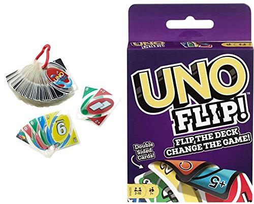 Mattel Games UNO H2O Sport et UNO Flip! - Jeux de Société Familiaux - Version Délirante Avec Cartes Recto Verso et Nouvelles Actions - Règles Simples