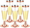 LATERN 30 Pièces Flûtes à Champagne en Plastique, 150ml Verres à Champagne en Or Rose Gobelets à Vin Réutilisables à Tige pour Fêtes de Douche D'anniversaire Mariage Jardin (5,5 x 16,5cm)