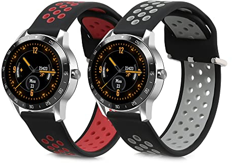 kwmobile Pulsera compatible con Blackview X1 Smartwatch correa - 2x Correas de silicona flexible - Tamaño ajustable