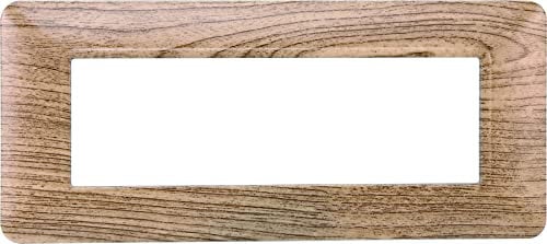 PLACCA IN TECNOPOLIMERO COMPATIBILE CON SERIE BTICINO MATIX 2-3-4-6 MODULI COLORI ASSORTITI (6 MODULI, LEGNO CHIARO)
