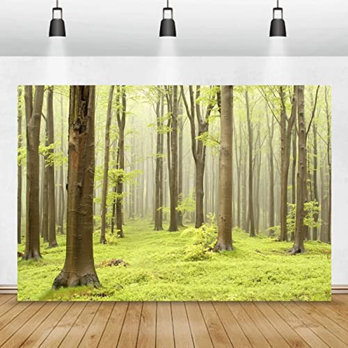 XAONUO Selbstklebendes Wandbild 360X250Cm 3D Wandtattoo Wandsticker Schlafzimmer Grün Pflanzen Bäume Rasen Wanddeko Wandaufkleber Wohnzimmer Tapete Wasserdichtes Pvc Wandbild Hintergrund
