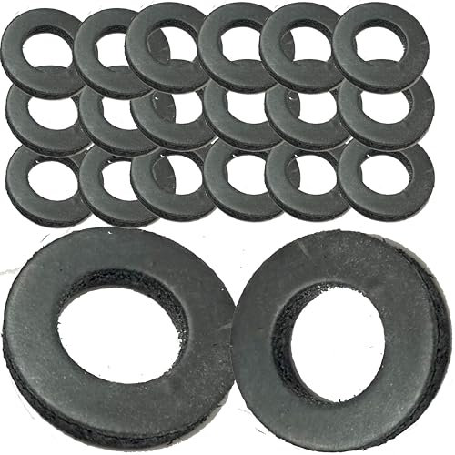 M10 schwarze Gummi-Unterlegscheiben, DIN 125, von einer Unterlegscheiben-Größe: 10.5 mm Innendurchmesser x20 mm Außendurchmesser x 2mm Dicke, 20 Stück