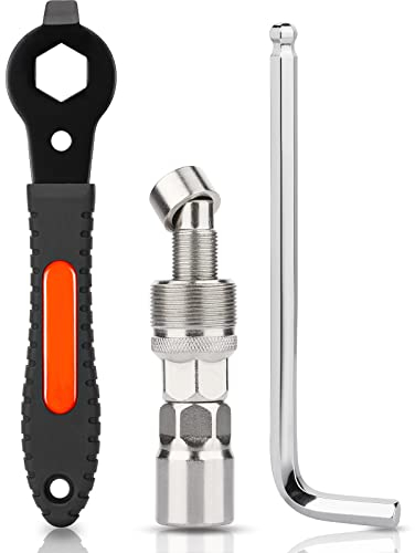 Foenguy Fahrrad Kurbelabzieher Tretlager Werkzeug Set mit 16mm Schraubenschlüssel und 8mm Kugelkopf-Inbusschlüssel Professionelle Fahrrad Reparatur Werkzeug Set