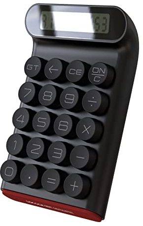 Wanjorlay Calculatrice MéCanique Ordinateur Portable 10 Chiffres LCD Affichage Financier Bureau Mode Calculatrice-Noir