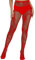 XIUSEMY Medias sexy para mujer, medias de malla, medias estampadas, medias hasta el muslo, negras, medias de encaje, Rojo SE, Talla única