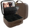 MOMIRA Reise-Make-up-Tasche Kosmetiktasche mit beleuchtetem Spiegel, Einstellbarer Helligkeit in 3 Farbszenarien, wasserdichte Makeup-Trainingsbox, Geschenk für Frauen - Braun