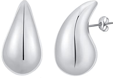 Rajputana Dupes Ohrringe Drop Earrings Chunky Silver Earrings for Women Teardrop Tropfen Ohrringe Vergoldet für Frauen Mädchen Mode Trendy lightweight Hypoallergenic Schmuck