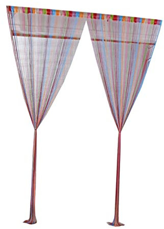 Homoyoyo Bunter Fadenvorhang 100 x 200cm Mehrfarbiger Fadengardine Aus Polyester Dekorativer Tür Und Raumteiler Für Wohnzimmer Und Schlafzimmer
